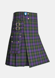 Utility_Price_Powell_Tartan_10295_kilt_side_image_with_pleated_design_and_adjustable_buckles_for_men