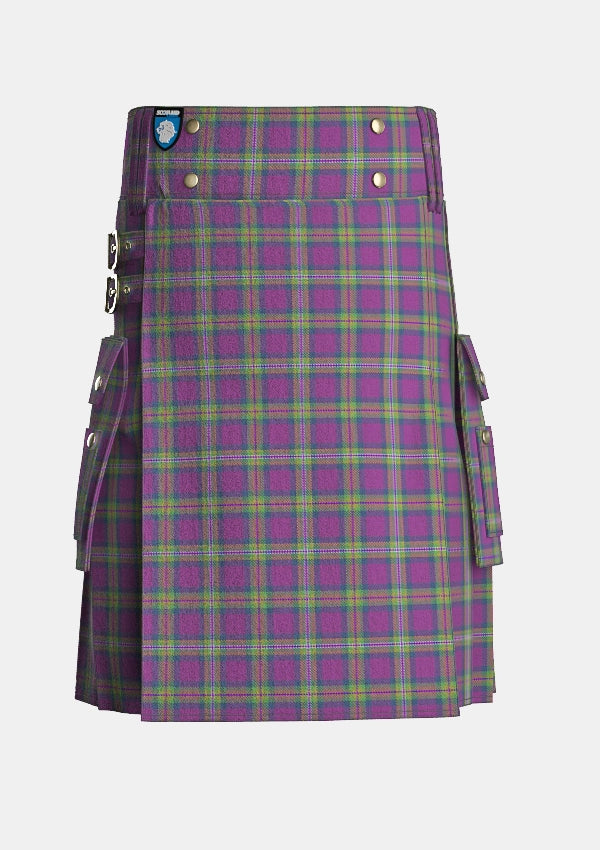 Utility_Pride_of_Dornoch_Tartan_13188_kilt_front_image_with_pleated_design_and_adjustable_buckles_for_men