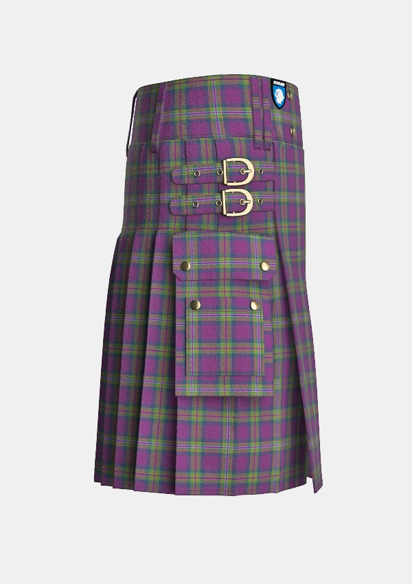 Utility_Pride_of_Dornoch_Tartan_13188_kilt_right_image_with_pleated_design_and_adjustable_buckles_for_men