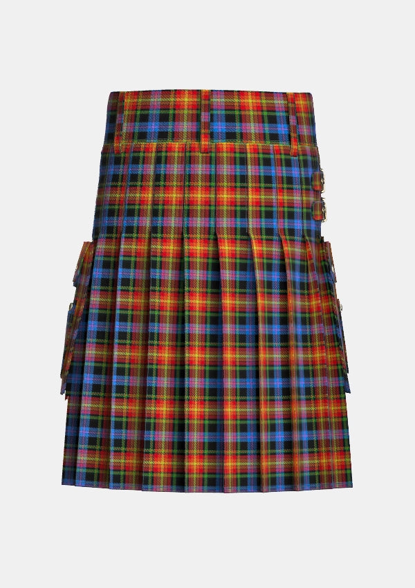 Utility_Pride_of_LGBT_Tartan_11871_kilt_back_image_with_pleated_design_and_adjustable_buckles_for_men
