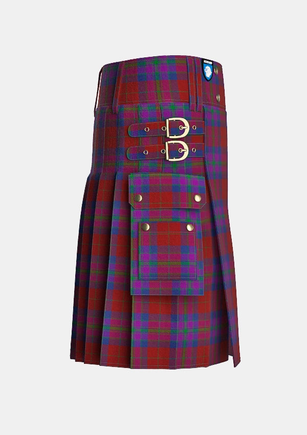 Utility_Pride_of_Scotland_Autumn_Tartan_6479_kilt_right_image_with_pleated_design_and_adjustable_buckles_for_men
