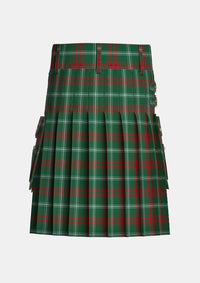Utility_Prince_of_Wales_tartan_3306_kilt_back_image_with_pleated_design_and_adjustable_buckles_for_men