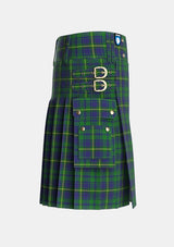 Utility_Princess_Beatrice_Hunting_Tartan_545_kilt_right_image_with_pleated_design_and_adjustable_buckles_for_men