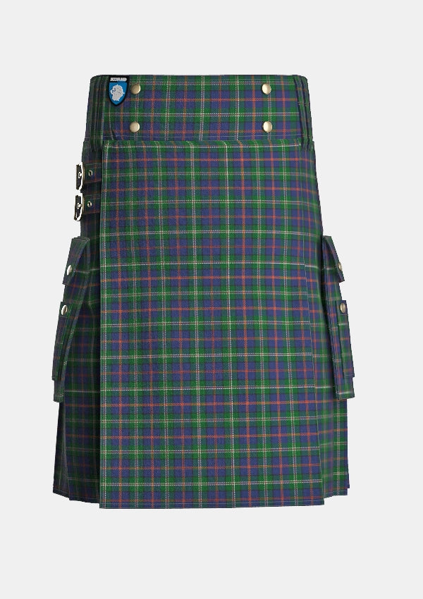 Utility_Purves_Tartan_11173_kilt_front_image_with_pleated_design_and_adjustable_buckles_for_men