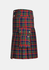 Utility_Quebec_Plaid_du_Tartan_1949_kilt_left_image_with_pleated_design_and_adjustable_buckles_for_men