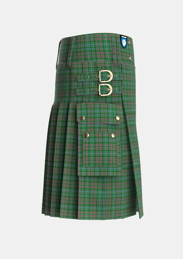 Utility_Ralston_USA_Tartan_6109_kilt_right_image_with_pleated_design_and_adjustable_buckles_for_men