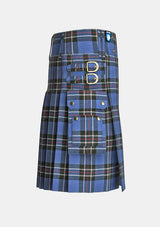 Utility_Rangers_tartan_kilt_right_image_with_pleated_design_and_adjustable_buckles_for_men