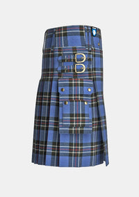Utility_Rangers_tartan_kilt_right_image_with_pleated_design_and_adjustable_buckles_for_men