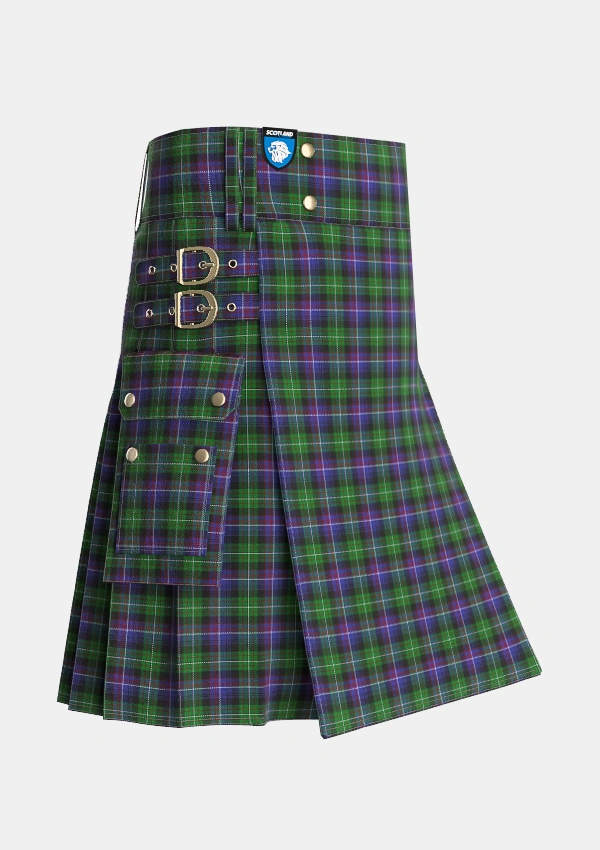 Utility_Rankin_Dalgleish_2_Tartan_3152_kilt_side_image_with_pleated_design_and_adjustable_buckles_for_men