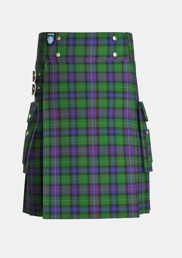 Utility_Rankine_Tartan_292_kilt_front_image_with_pleated_design_and_adjustable_buckles_for_men