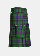 Utility_Rankine_Tartan_292_kilt_left_image_with_pleated_design_and_adjustable_buckles_for_men