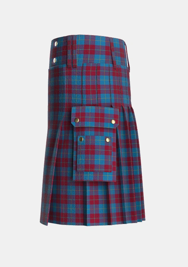 Utility_Reagan_Tartan_6427_kilt_left_image_with_pleated_design_and_adjustable_buckles_for_men