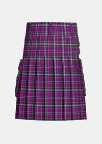 Utility_Regan_Tartan_4020_kilt_back_image_with_pleated_design_and_adjustable_buckles_for_men
