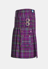 Utility_Regan_Tartan_4020_kilt_right_image_with_pleated_design_and_adjustable_buckles_for_men