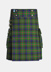 Utility_Reid_tartan_2066_kilt_front_image_with_pleated_design_and_adjustable_buckles_for_men