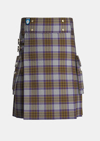 Utility_Renfrew_Tartan_5414_kilt_front_image_with_pleated_design_and_adjustable_buckles_for_men