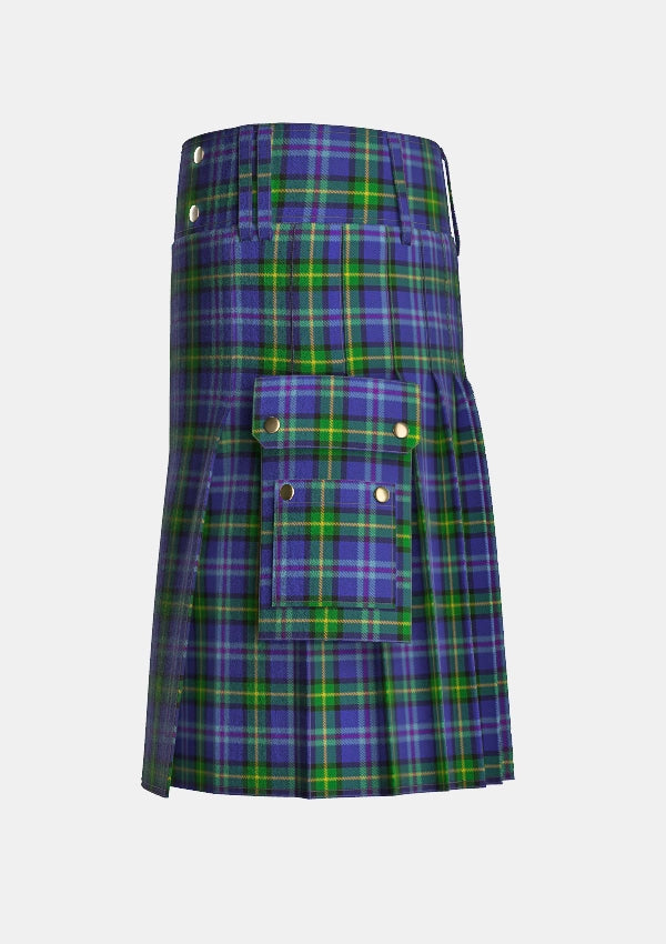 Utility_Renfrewshire_Tartan_2560_kilt_left_image_with_pleated_design_and_adjustable_buckles_for_men