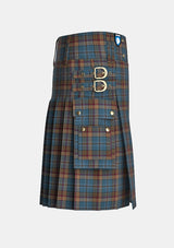 Utility_Renton_Tartan_7192_kilt_right_image_with_pleated_design_and_adjustable_buckles_for_men