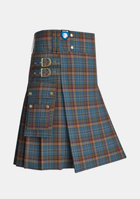 Utility_Renton_Tartan_7192_kilt_side_image_with_pleated_design_and_adjustable_buckles_for_men