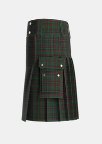 Utility_Renwick_2_Tartan_787_kilt_left_image_with_pleated_design_and_adjustable_buckles_for_men