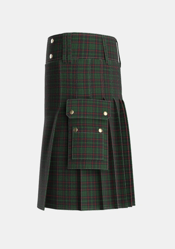 Utility_Renwick_2_Tartan_787_kilt_left_image_with_pleated_design_and_adjustable_buckles_for_men