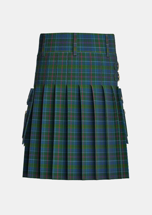Utility_Richard_of_Wales_Tartan_5761_kilt_back_image_with_pleated_design_and_adjustable_buckles_for_men