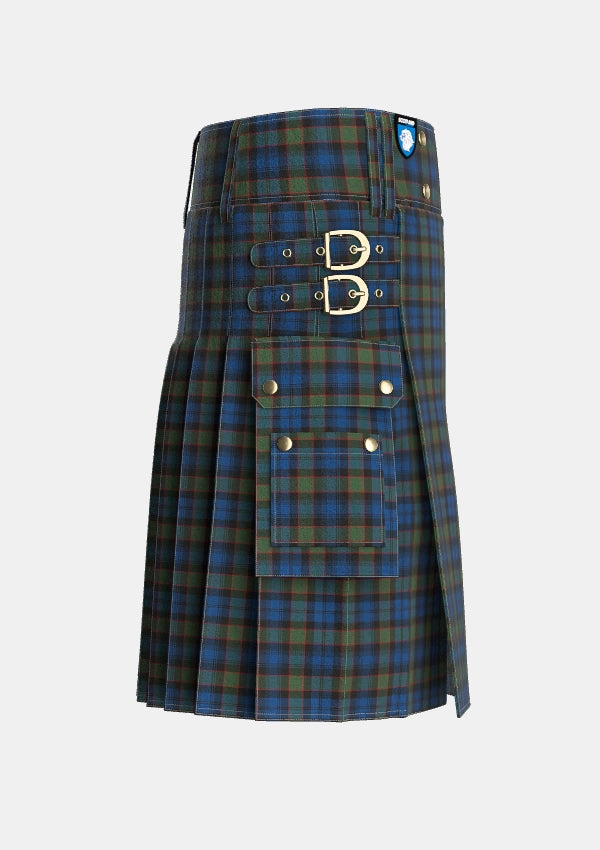 Utility_Riddoch_Tartan_3316_kilt_right_image_with_pleated_design_and_adjustable_buckles_for_men