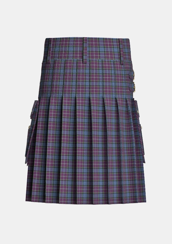 Utility_Riley_s_Theme_Tartan_10657_kilt_back_image_with_pleated_design_and_adjustable_buckles_for_men