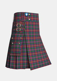 Utility_Ritchie_Tartan_5412_kilt_side_image_with_pleated_design_and_adjustable_buckles_for_men