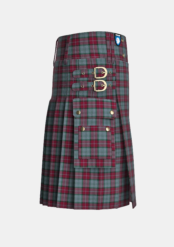 Utility_Rob_Roy_Tartan_7026_kilt_right_image_with_pleated_design_and_adjustable_buckles_for_men