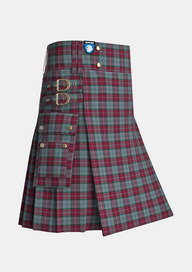 Utility_Rob_Roy_Tartan_7026_kilt_side_image_with_pleated_design_and_adjustable_buckles_for_men