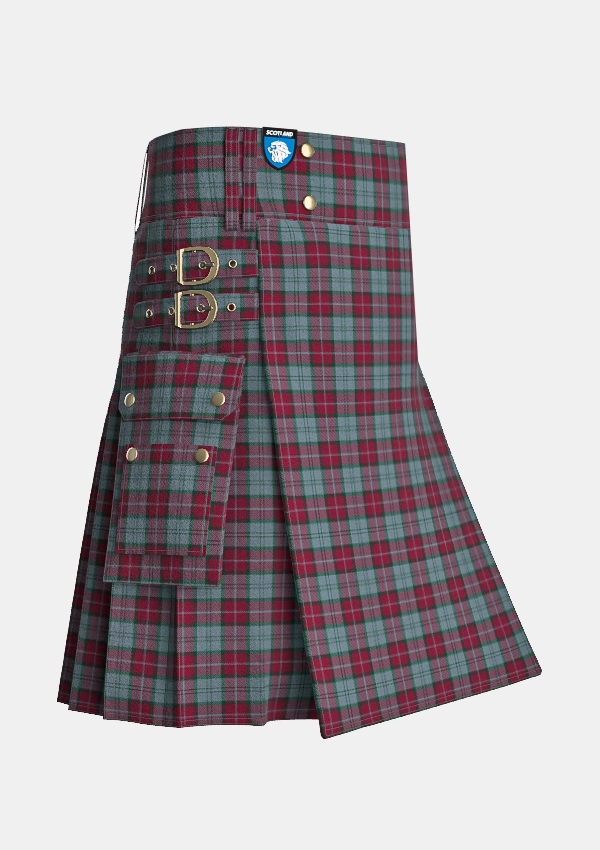 Utility_Rob_Roy_Tartan_7026_kilt_side_image_with_pleated_design_and_adjustable_buckles_for_men