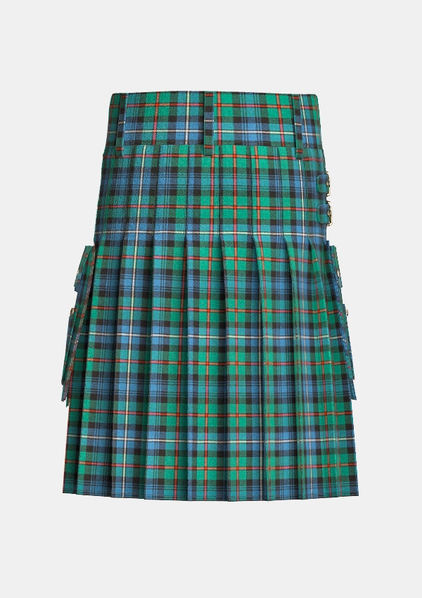 Utility_Robertson_Hunting_Ancient_Tartan_kilt_back_image_with_pleated_design_and_adjustable_buckles_for_men