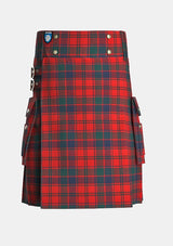 Utility_Robertson_tartan_kilt_front_image_with_pleated_design_and_adjustable_buckles_for_men