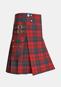 Utility_Robertson_tartan_kilt_side_image_with_pleated_design_and_adjustable_buckles_for_men