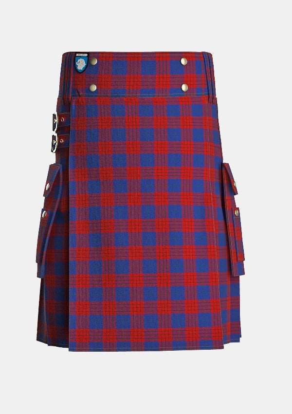 Utility_Robinson_Dress_tartan_739_kilt_front_image_with_pleated_design_and_adjustable_buckles_for_men