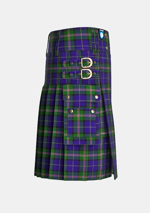 Utility_Robson,_Steve_Tartan_13975_kilt_right_image_with_pleated_design_and_adjustable_buckles_for_men