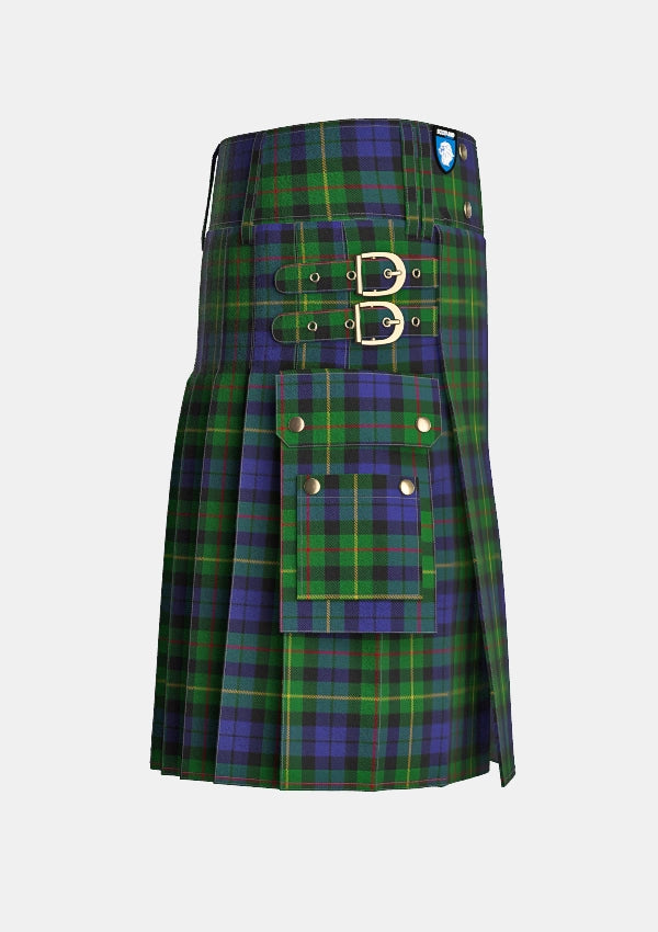 Utility_Rollo_Tartan_1971_kilt_right_image_with_pleated_design_and_adjustable_buckles_for_men