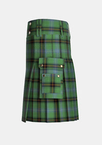 Utility_Rooney_Tartan_7517_kilt_left_image_with_pleated_design_and_adjustable_buckles_for_men