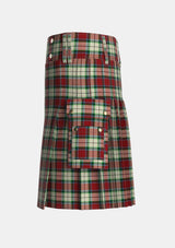 Utility_Rose_White_Dress_Tartan_1227_kilt_left_image_with_pleated_design_and_adjustable_buckles_for_men
