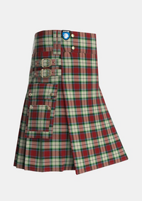 Utility_Rose_White_Dress_Tartan_1227_kilt_side_image_with_pleated_design_and_adjustable_buckles_for_men