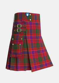 Utility_Ross_3_Tartan_863_kilt_side_image_with_pleated_design_and_adjustable_buckles_for_men