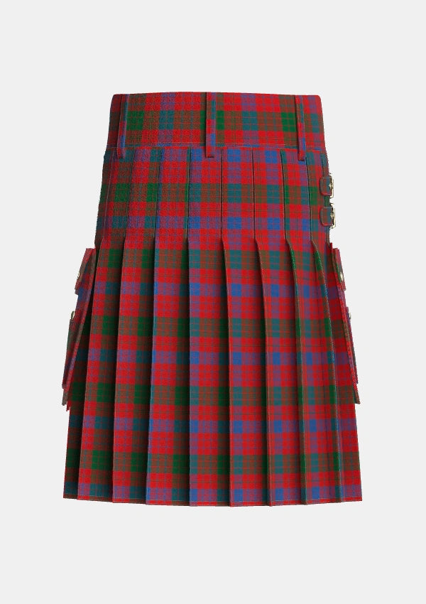 Utility_Ross_4_Tartan_864_kilt_back_image_with_pleated_design_and_adjustable_buckles_for_men