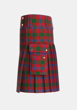 Utility_Ross_4_Tartan_864_kilt_left_image_with_pleated_design_and_adjustable_buckles_for_men