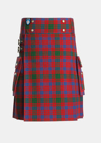 Utility_Ross_5_Tartan_882_kilt_front_image_with_pleated_design_and_adjustable_buckles_for_men