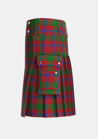 Utility_Ross_6_Tartan_883_kilt_left_image_with_pleated_design_and_adjustable_buckles_for_men