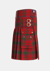 Utility_Ross_7_Tartan_901_kilt_right_image_with_pleated_design_and_adjustable_buckles_for_men