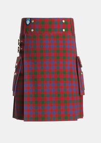 Utility_Ross_8_Tartan_1403_kilt_front_image_with_pleated_design_and_adjustable_buckles_for_men
