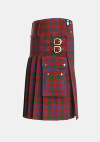 Utility_Ross_8_Tartan_1403_kilt_right_image_with_pleated_design_and_adjustable_buckles_for_men