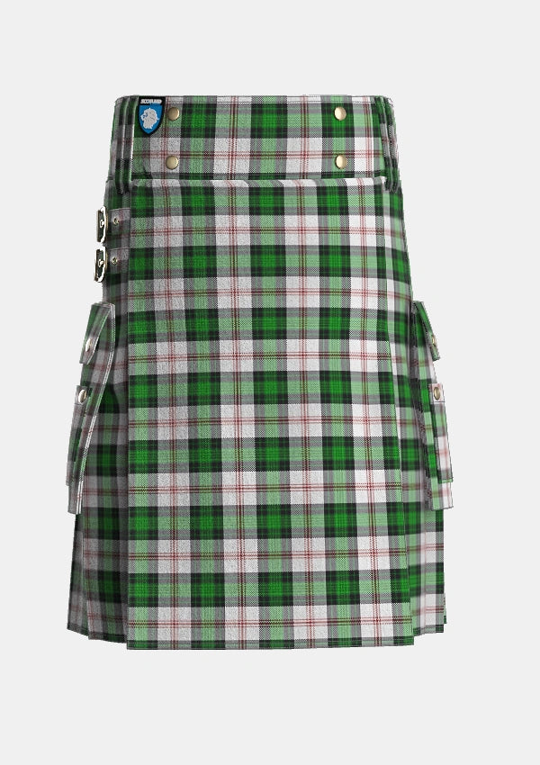 Utility_Ross_Arisaid_Tartan_3170_kilt_front_image_with_pleated_design_and_adjustable_buckles_for_men
